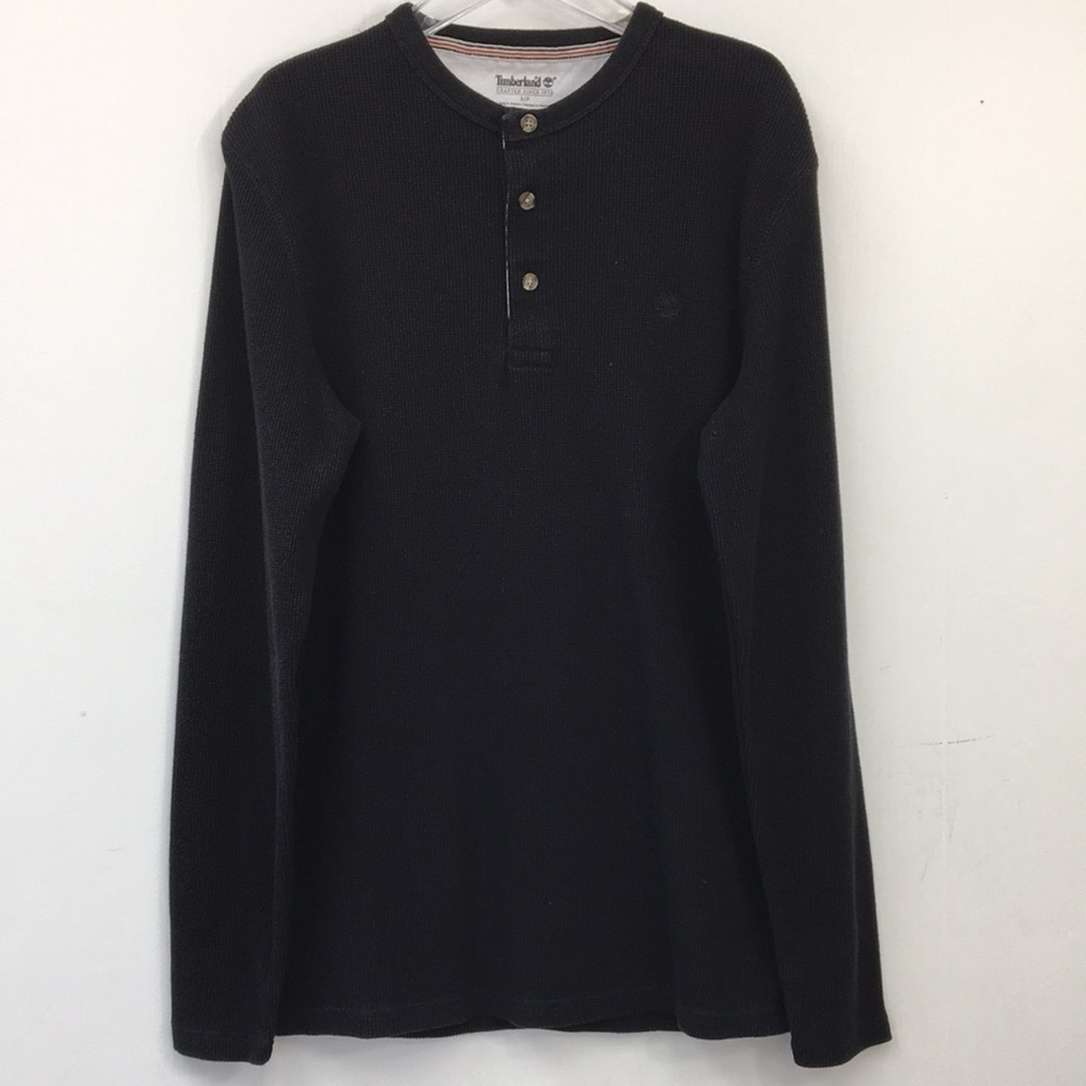 Timberland Mens Waffle Knit Long Sleeve Henley Tee Size S EXCELLENT Condition